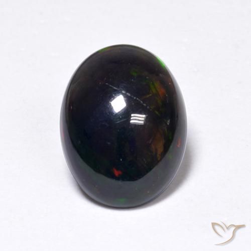 0.91ct Naturel Multicolore Opale noire, ovale, Translucide