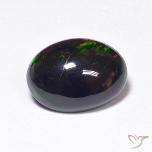 Opale noire Multicolore naturelle ovale, 0.91 ct, Translucide