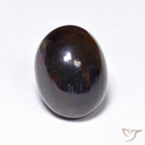 1.09ct Naturel Multicolore Opale noire, ovale, Translucide