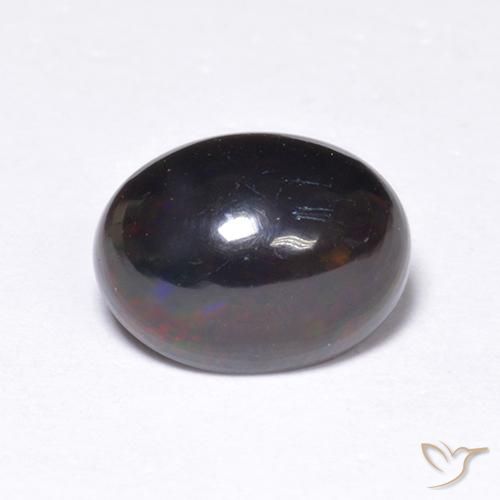Opale noire Multicolore naturelle ovale, 1.09 ct, Translucide