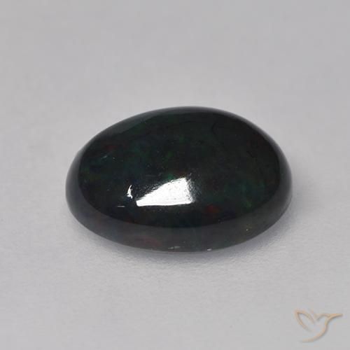 Opale noire Multicolore naturelle ovale, 1.17 ct, Opaque