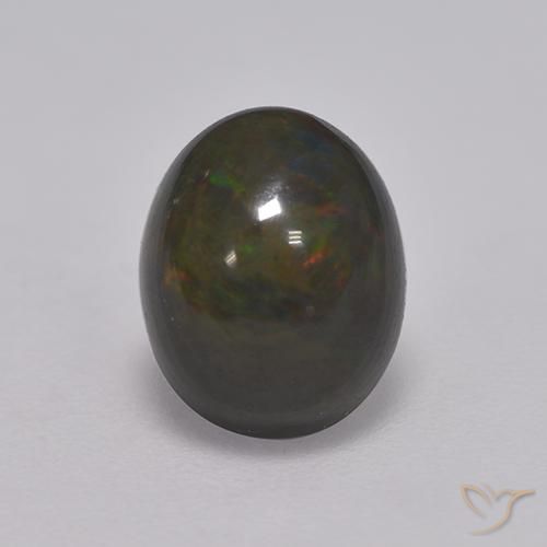 1.33ct Naturel Multicolore Opale noire, ovale, Opaque