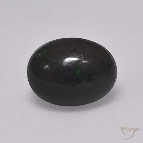 Opale noire Multicolore naturelle ovale, 1.28 ct, Opaque