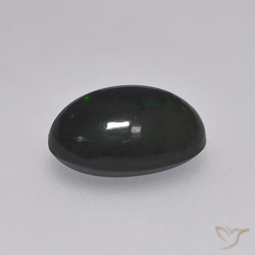 Opale noire Multicolore naturelle ovale, 1.28 ct, Opaque