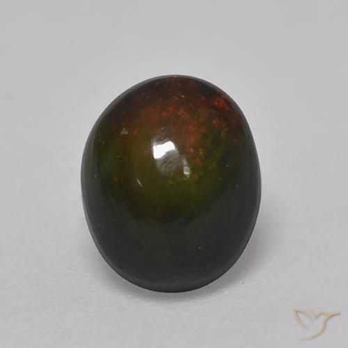 1.37ct Naturel Multicolore Opale noire, ovale, Opaque