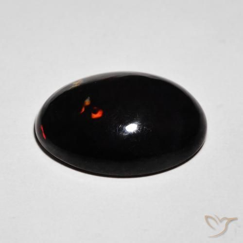 Opale noire Multicolore naturelle ovale, 6.06 ct, Opaque