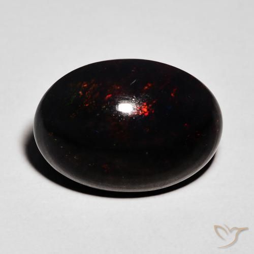 4.32ct Naturel Multicolore Opale noire, ovale, Opaque