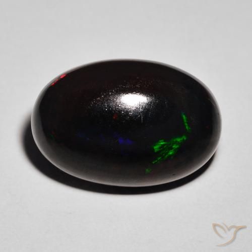 8.82ct Naturel Multicolore Opale noire, ovale, Opaque
