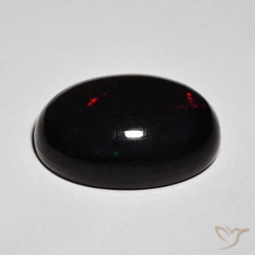 Opale noire Multicolore naturelle ovale, 8.82 ct, Opaque