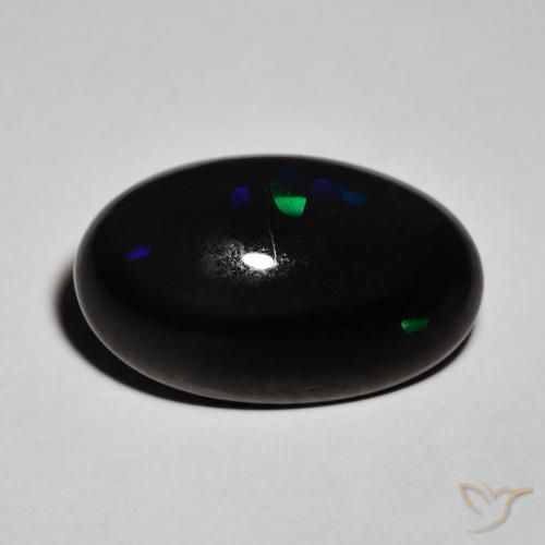 8.74ct Naturel Multicolore Opale noire, ovale, Opaque