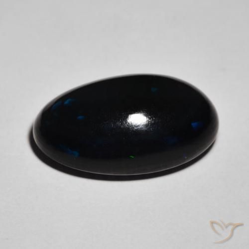 Opale noire Multicolore naturelle ovale, 8.74 ct, Opaque
