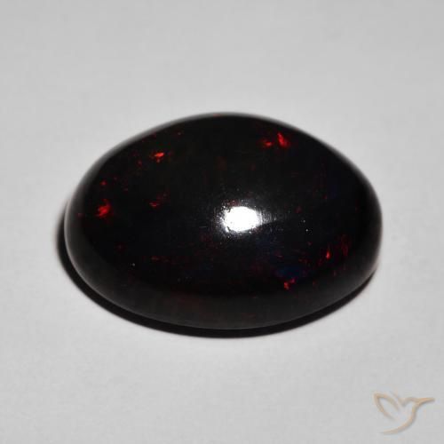 Opale noire Multicolore naturelle ovale, 10.34 ct, Opaque
