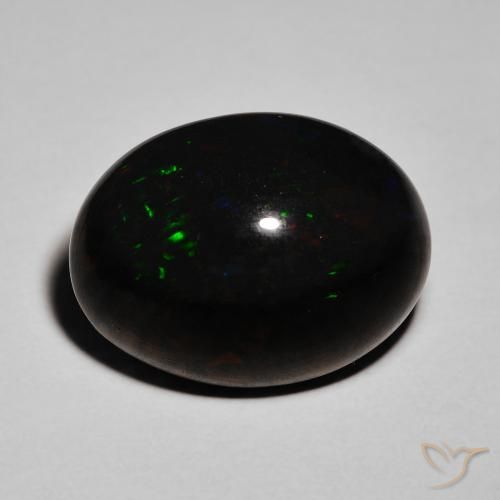 8.55ct Naturel Multicolore Opale noire, ovale, Opaque