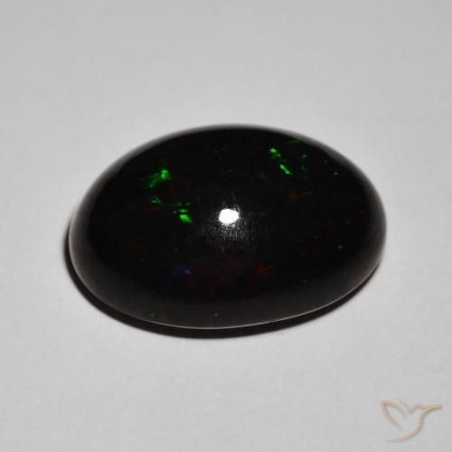 Opale noire Multicolore naturelle ovale, 8.55 ct, Opaque