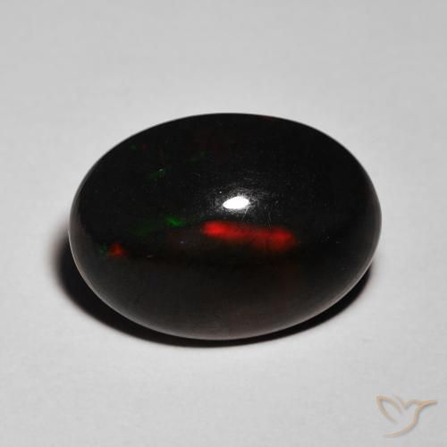 5.66ct Naturel Multicolore Opale noire, ovale, Opaque