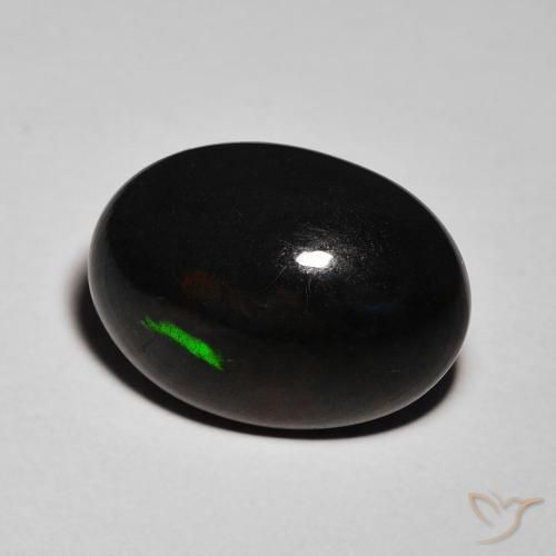 Opale noire Multicolore naturelle ovale, 5.66 ct, Opaque