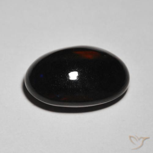 Opale noire Multicolore naturelle ovale, 5.66 ct, Opaque