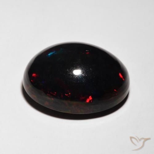 Opale noire Multicolore naturelle ovale, 5.76 ct, Translucide