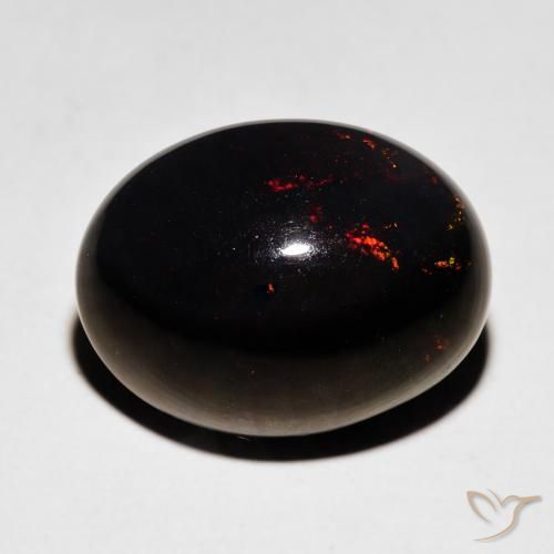 5.92ct Naturel Multicolore Opale noire, ovale, Opaque