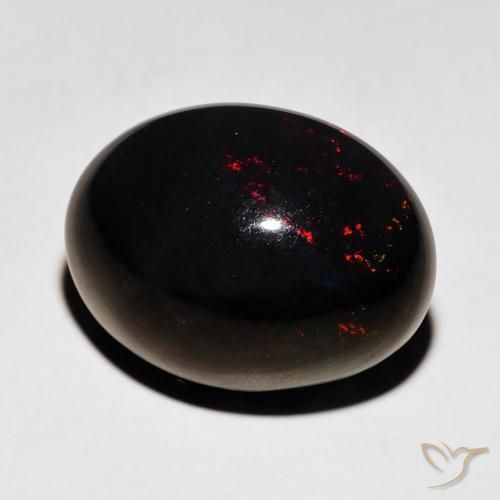 Opale noire Multicolore naturelle ovale, 5.92 ct, Opaque
