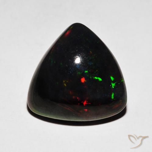 4.06ct Naturel Multicolore Opale noire, Trillion, Opaque