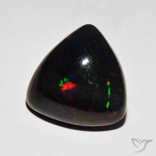 Opale noire Multicolore naturelle Trillion, 4.06 ct, Opaque