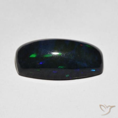 Opale noire Multicolore naturelle Coussin, 4.60 ct, Opaque