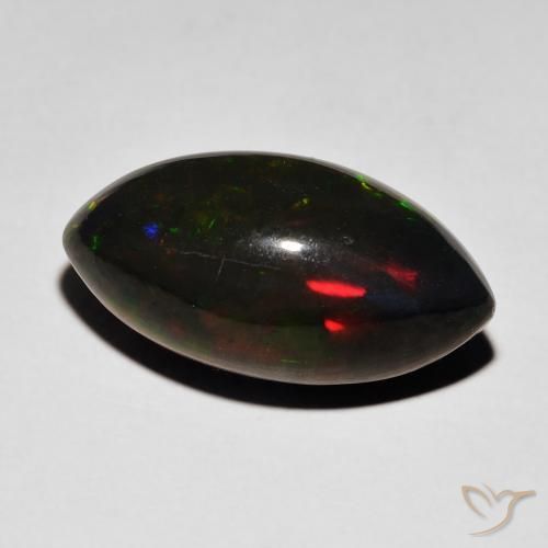 Opale noire Multicolore naturelle Marquise, 6.68 ct, Opaque