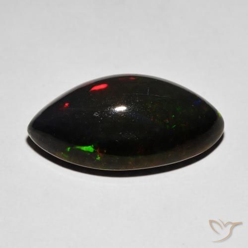 Opale noire Multicolore naturelle Marquise, 6.68 ct, Opaque