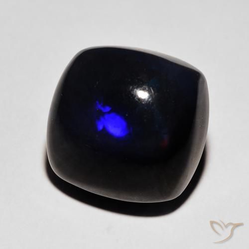 Opale noire Multicolore naturelle Coussin, 5.36 ct, Opaque