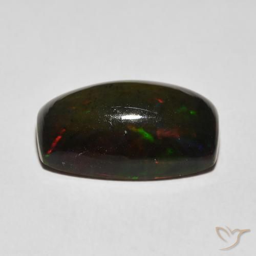 Opale noire Multicolore naturelle Coussin, 3.38 ct, Opaque