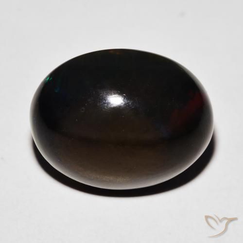 Opale noire Multicolore naturelle ovale, 7.64 ct, Opaque