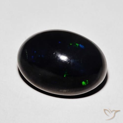Opale noire Multicolore naturelle ovale, 5.51 ct, Opaque
