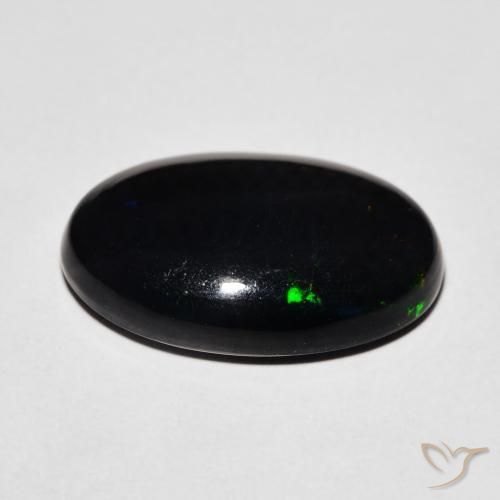 Opale noire Multicolore naturelle ovale, 4.61 ct, Opaque