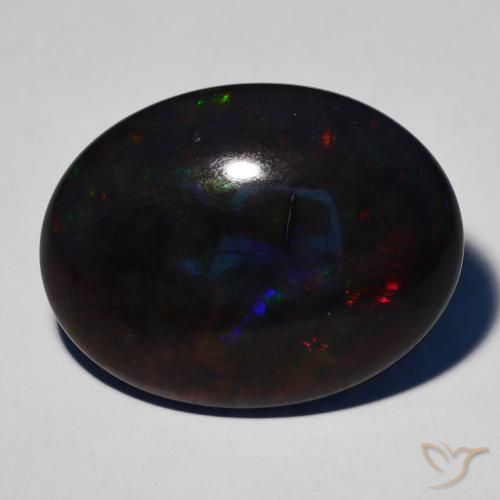 17.25ct Naturel Multicolore Opale noire, ovale, Opaque