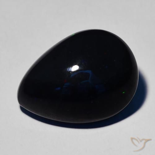 Opale noire Multicolore naturelle En forme de poire, 8.39 ct, Opaque