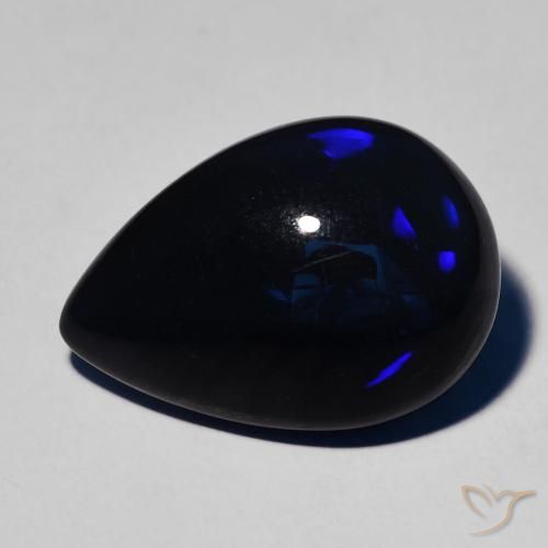 7.09ct Naturel Multicolore Opale noire, En forme de poire, Opaque