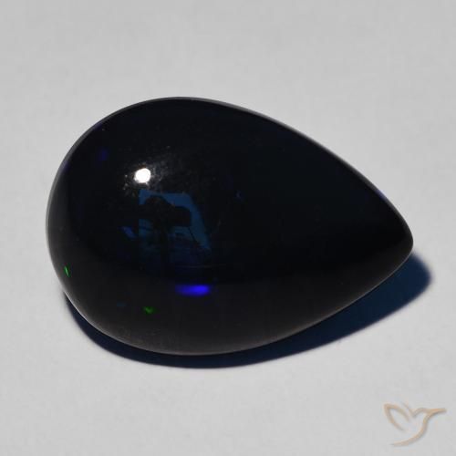 Opale noire Multicolore naturelle En forme de poire, 7.09 ct, Opaque