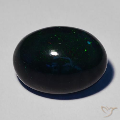 7.32ct Naturel Multicolore Opale noire, ovale, Opaque