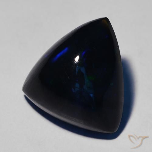 Opale noire Multicolore naturelle Trillion, 5.55 ct, Opaque