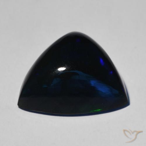 Opale noire Multicolore naturelle Trillion, 5.55 ct, Opaque