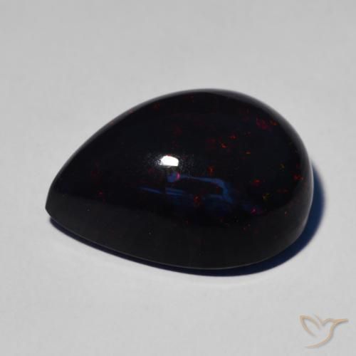 Opale noire Multicolore naturelle En forme de poire, 7.51 ct, Opaque