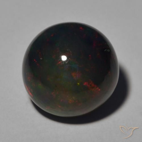 4.55ct Naturel Multicolore Opale noire, Tour, Opaque