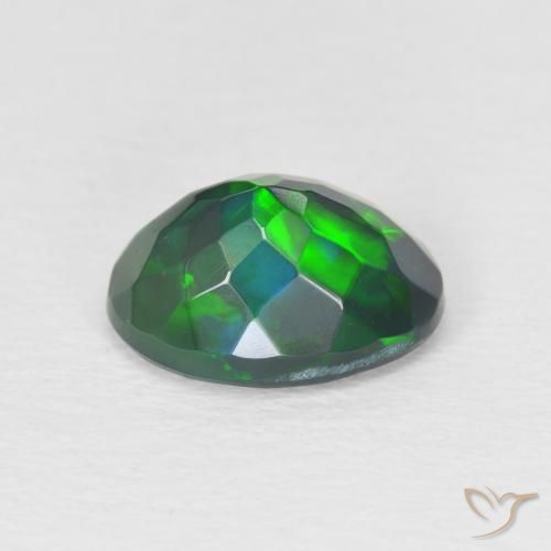 Opale noire Multicolore naturelle ovale, 1.71 ct, Translucide
