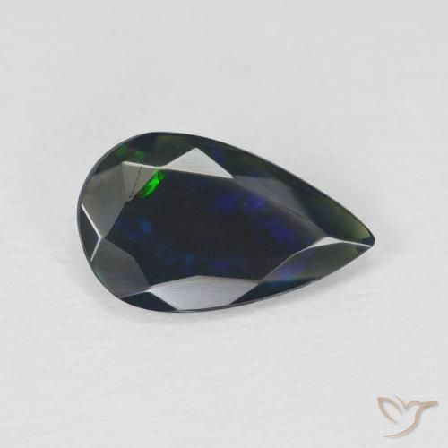 Opale noire Multicolore naturelle En forme de poire, 1.22 ct, Translucide