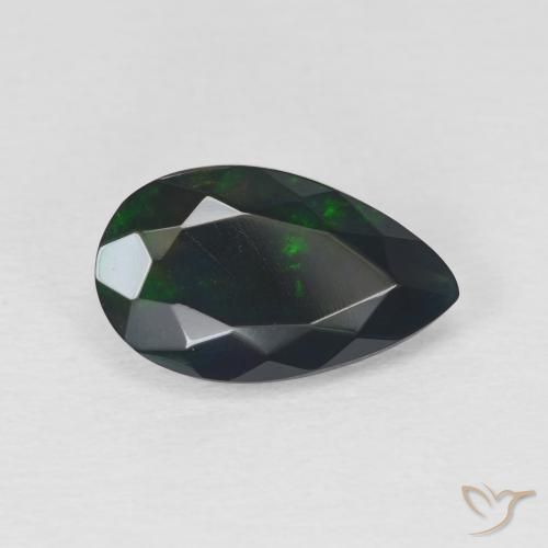 Opale noire Multicolore naturelle En forme de poire, 2.25 ct, Translucide