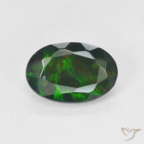 1.08ct Naturel Multicolore Opale noire, ovale, Translucide