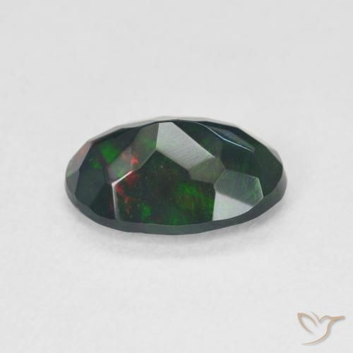 Opale noire Multicolore naturelle ovale, 1.08 ct, Translucide