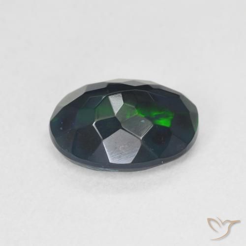 Opale noire Multicolore naturelle ovale, 1.68 ct, Translucide