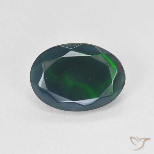 1.45ct Naturel Multicolore Opale noire, ovale, Translucide